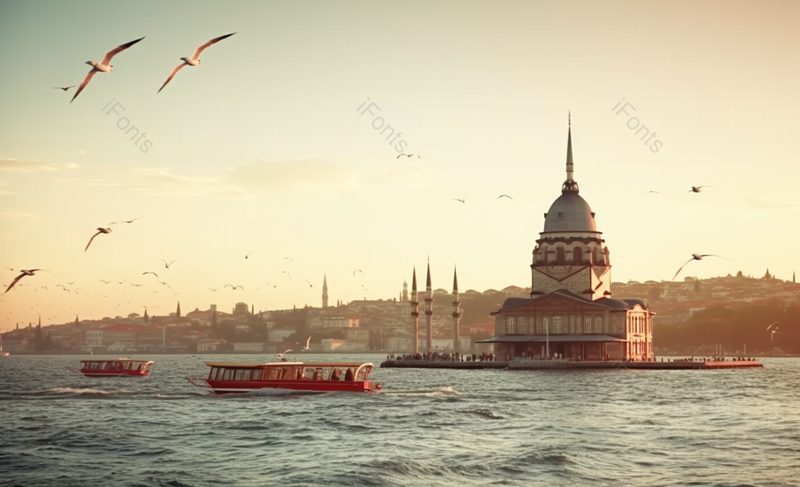 海岸边的古建筑著名景点摄影图,高清,摄影图,摄影图片,图片大全,摄影图免费下载